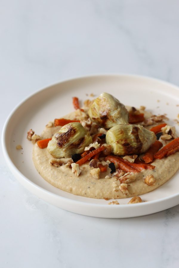 Crema de garbanzos y láminas de trufa
