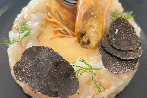 Tartar de gamba con su mayonesa trufada