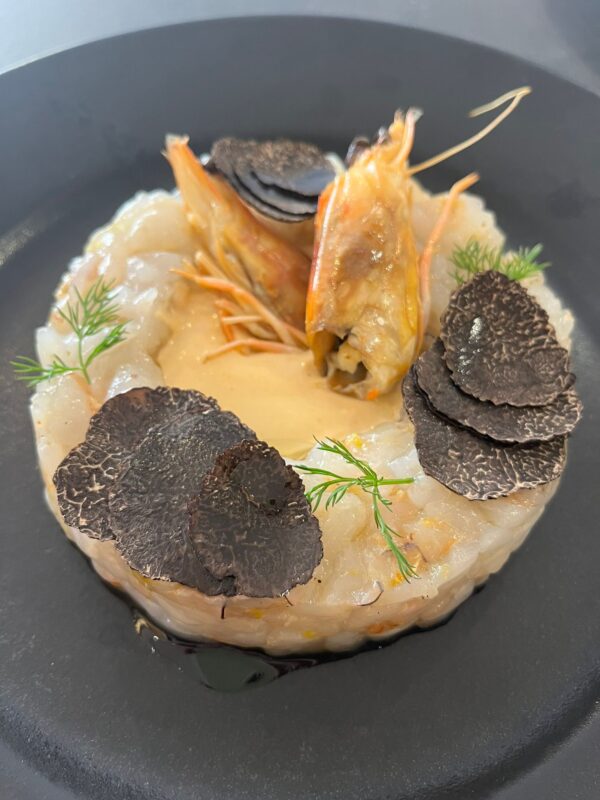 Tartar de gamba con su mayonesa trufada
